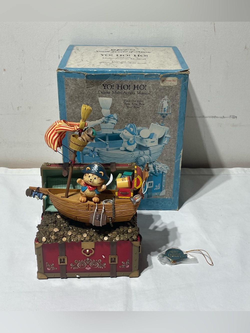Rare Vintage Enesco Yo Ho Ho Pirate Multi-Action Musical Music Box 1990 Tested